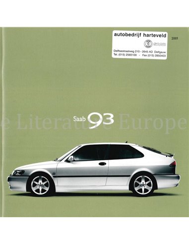 2001 SAAB 9-3 BROCHURE NEDERLANDS