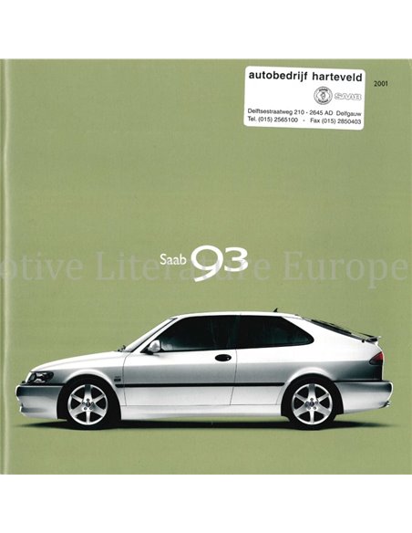 2001 SAAB 9-3 PROSPEKT NIEDERLÄNDISCH