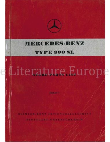 1956 MERCEDES BENZ 300 SL SPARE PARTS MANUAL ENGLISH