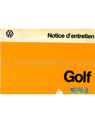 1974 VOLKSWAGEN GOLF OWNERS MANUAL FRENCH