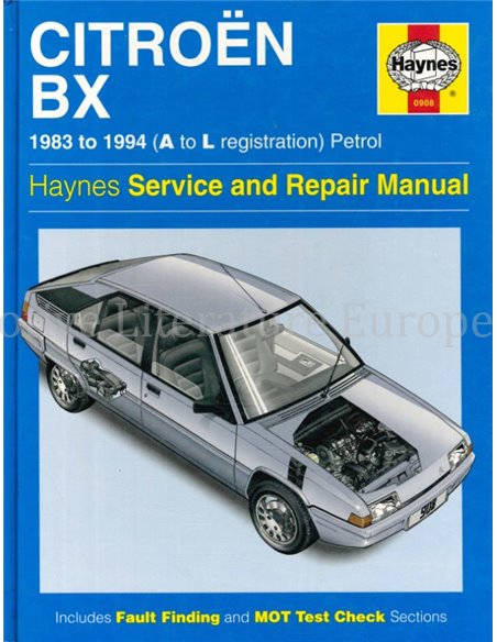 1983-1994 CITROËN BX BENZINE AUTOHANDBOEK ENGELS