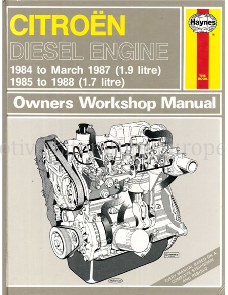 1984-1988 CITROËN VISA | BX DIESEL MOTOR REPERATURANLEITUNG ENGLISCH