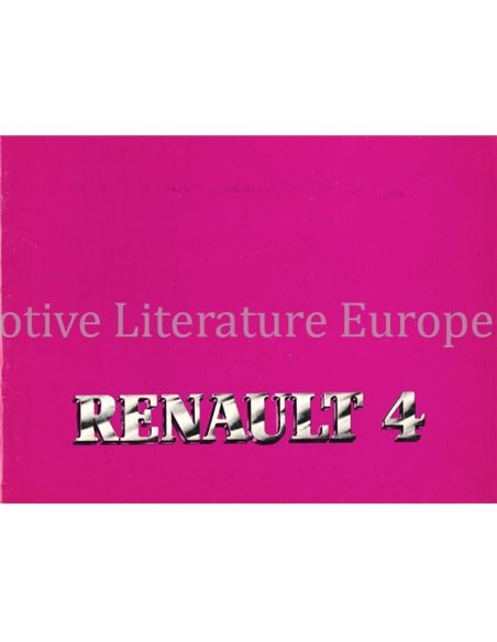 1987 RENAULT 4 OWNERS MANUAL ENGLISH