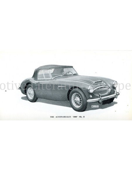 1964 AUSTIN HEALEY 3000 MKS I & II BETRIEBSANLEITUNG ENGLISCH