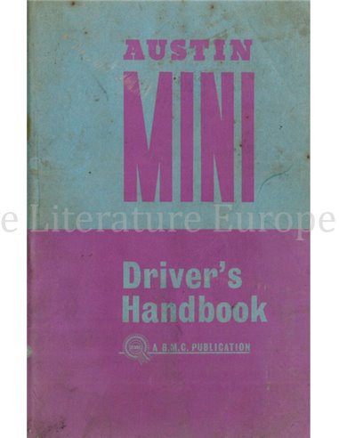 1963 AUSTIN MINI OWNERS MANUAL ENGLISH