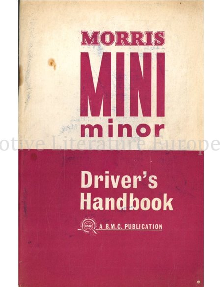 1965 MORRIS MINI MINOR OWNERS MANUAL ENGLISH