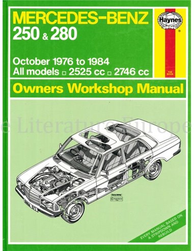 1976 - 1984 MERCEDES-BENZ  250 | 280 REPARATURANLEITUNG ENGLISCH