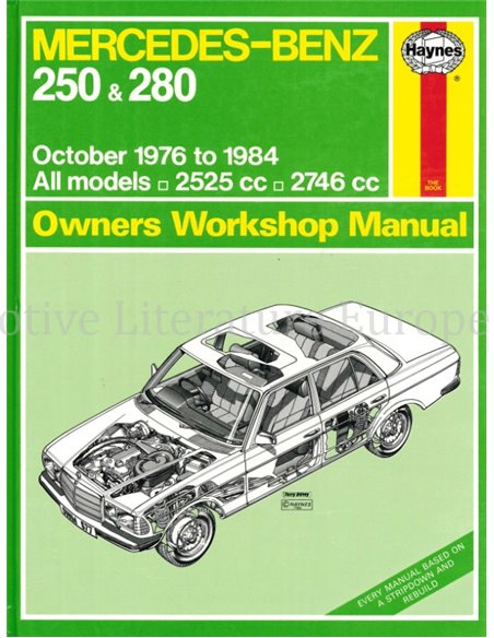 1976 - 1984 MERCEDES-BENZ  250 | 280 REPARATURANLEITUNG ENGLISCH