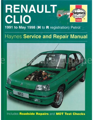 1991-1998 RENAULT CLIO PETROL REPAIR MANUAL ENGLISH