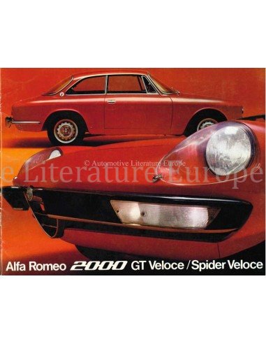 1973 ALFA ROMEO 2000 GT /SPIDER VELOCE BROCHURE ENGLISH