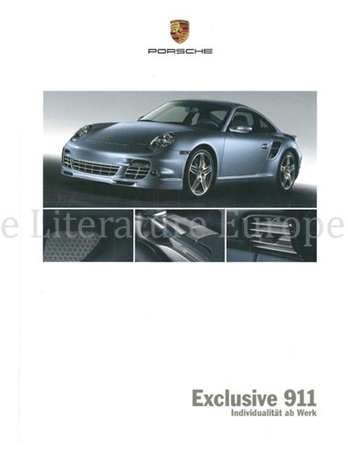 2008 PORSCHE 911 EXCLUSIVE HARDCOVER PROSPEKT DEUTSCH