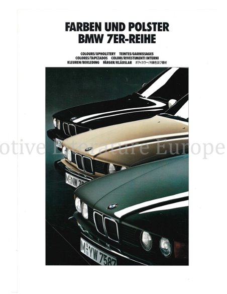 1990 BMW 7ER FARBEN UND POLSTER PROSPEKT