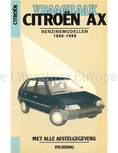 1986 - 1988 CITROËN AX BENZIN REPARATURANLEITUNG NIEDERLÄNDISCH