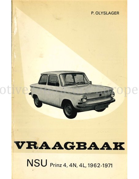 1962 -1971 NSU PRINZ 4 | 4N | 4L, REPARATURANLEITUNG NIEDERLÄNDISCH