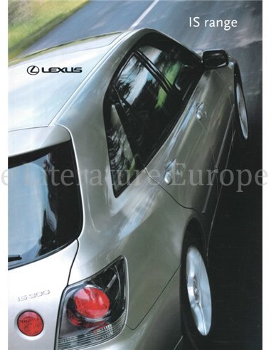 2004 LEXUS IS PROGRAMMA BROCHURE NEDERLANDS