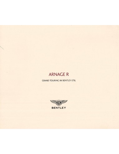 2002 BENTLEY ARNAGE R BROCHURE DUITS