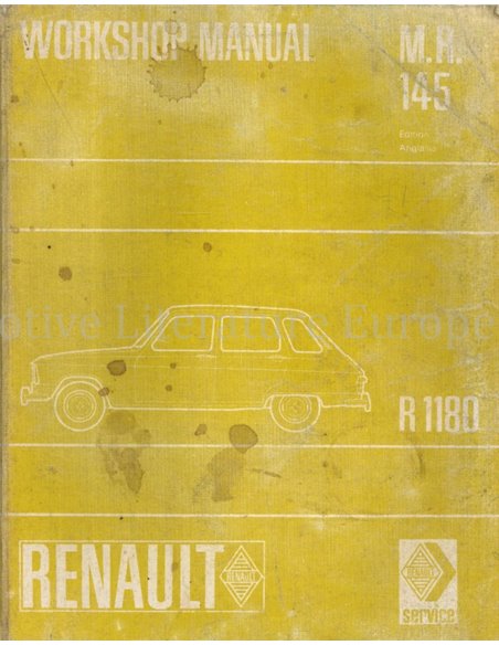 1968 RENAULT 6: R1180 WERKPLAATSHANDBOEK ENGELS