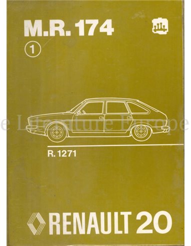 1975-1978 RENAULT 20: R1271 WERKSTATTHANDBUCH ENGLISCH