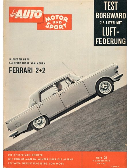 1960 DAS AUTO MOTOR UND SPORT MAGAZINE 21 DUITS