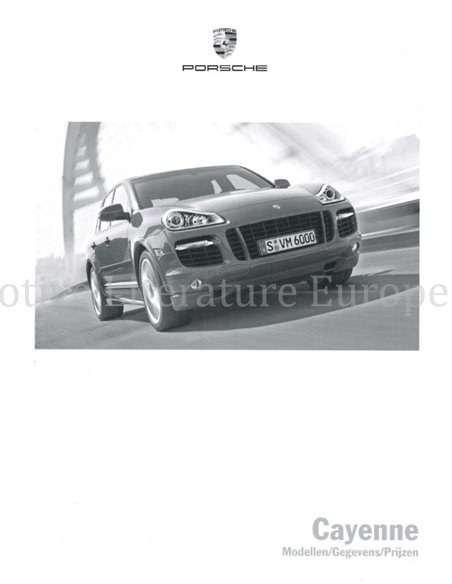 2008 PORSCHE CAYENNE HARDBACK BROCHURE DUTCH