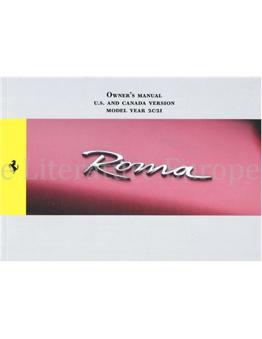 2020 FERRARI ROMA OWNERS MANUAL ENGLISH (US)