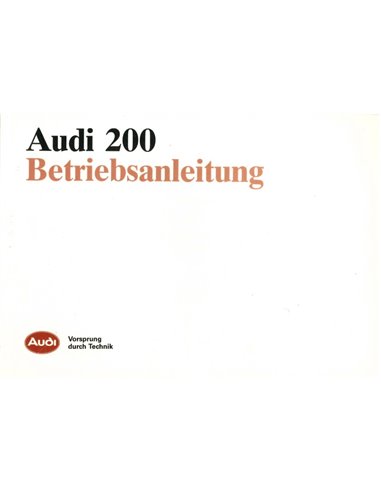 1987 AUDI 200 | 200 QUATTRO | 200 AVANT QUATTRO OWNERS MANUAL HANDBOOK GERMAN