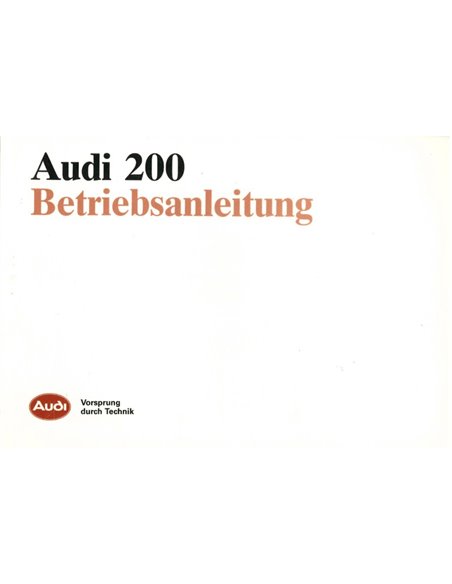 1987 AUDI 200 | 200 QUATTRO | 200 AVANT QUATTRO OWNERS MANUAL HANDBOOK GERMAN