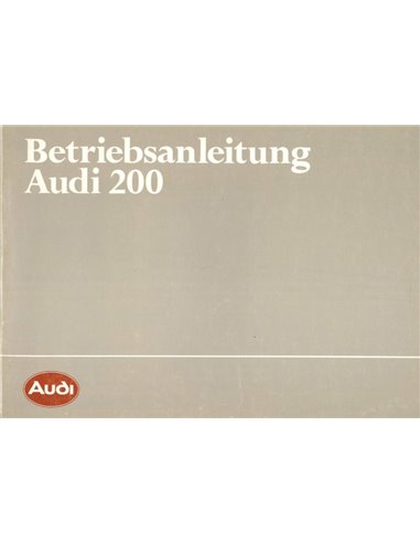 1983 AUDI 200 OWNERS MANUAL HANDBOOK GERMAN