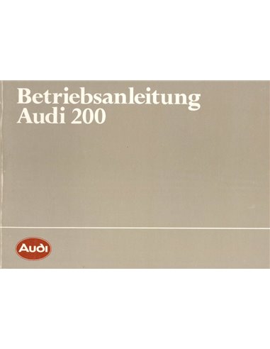 1984 AUDI 200 BETRIEBSANLEITUNG DEUTSCH