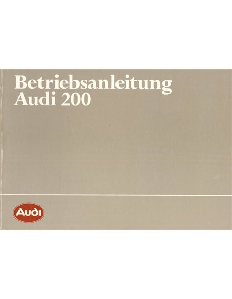 1984 AUDI 200 OWNERS MANUAL HANDBOOK GERMAN