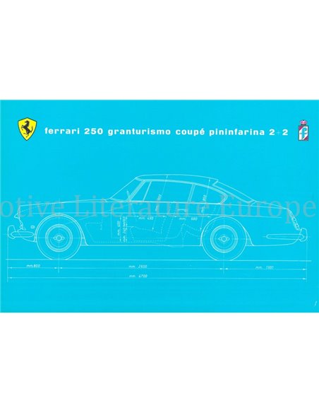 1961 FERRARI 250 GRANTURSIMO COUPE PININFARINA 2+2 BROCHURE DUITS