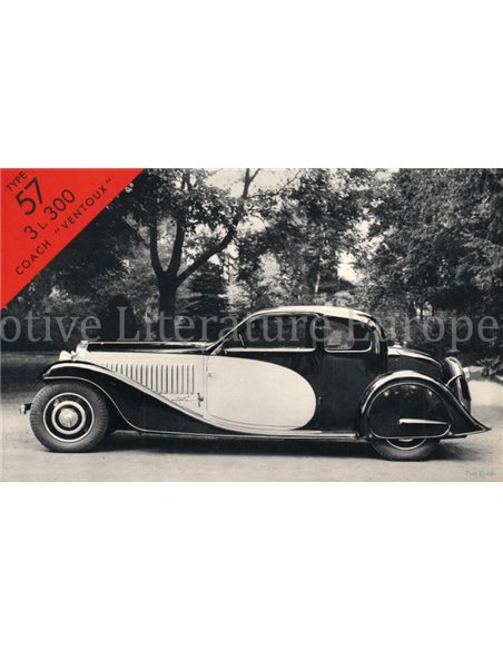 1939 BUGATTI LA 3 LITRES 300 TYPE 57 BROCHURE FRANS