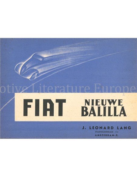 1937 FIAT BALILLA BROCHURE DUTCH