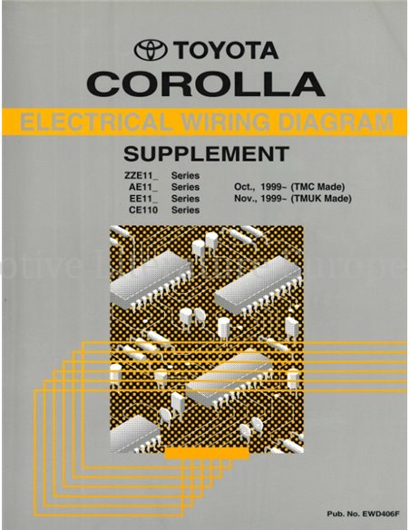 1999 TOYOTA COROLLA ELECTRISCHE SCHEMA WERKPLAATSHANDBOEK MULTI