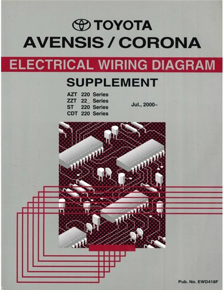 2000 TOYOTA AVENSIS | CORONA ELECTRISCHE SCHEMA WERKPLAATSHANDBOEK MULTI