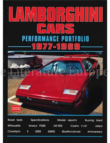 LAMBORGHINI CARS PERFORMANCE PORTFOLIO 1977 - 1989  (BROOKLANDS)