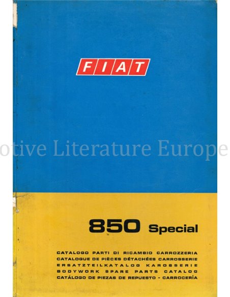 1968 FIAT 850 SPECIAL  CARROSSERIE ONDERDELENHANDBOEK 