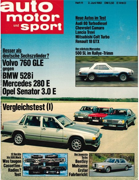 1982 AUTO MOTOR UND SPORT 11 GERMAN