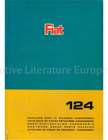 1967 FIAT 124 SPARE PARTS BODYWORK CATALOG