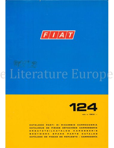 1972 FIAT 124 SPARE PARTS BODYWORK CATALOG