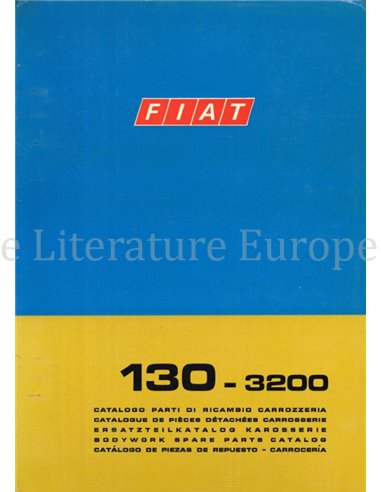 1971 FIAT 130-3200 BODYWORK SPARE PARTS CATALOG