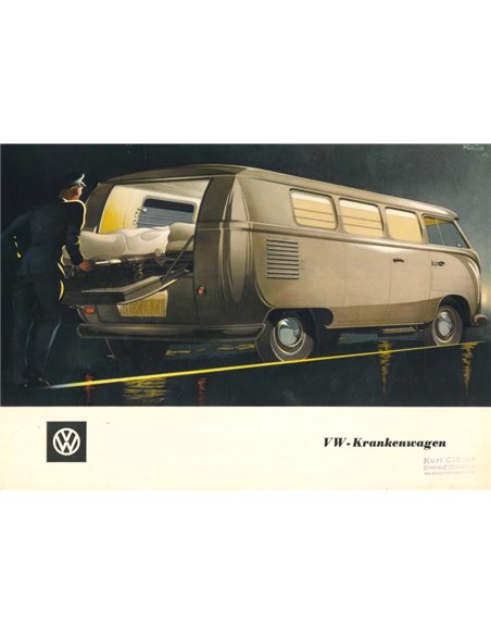 1955 VOLKSWAGEN KRANKENWAGEN PROSPEKT DEUTSCH