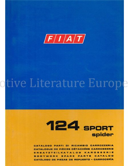 1968 FIAT 124 SPORT SPIDER SPARE PARTS BODYWORK CATALOG