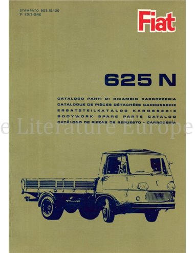 1965 FIAT 625 N1 CARROSSERIE ONDERDELENHANDBOEK 