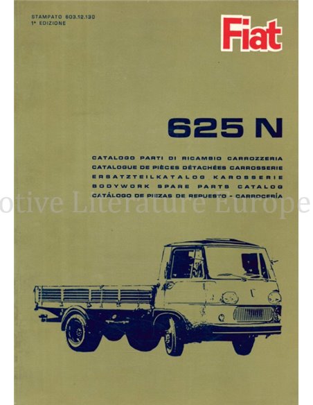 1965 FIAT 625 N1 SPARE PARTS BODYWORK CATALOG