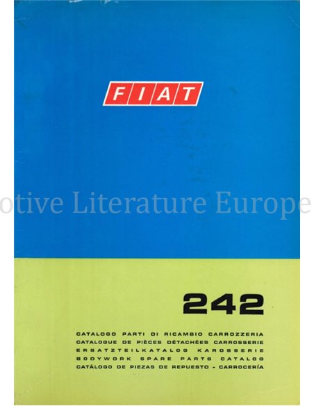 1973 FIAT 242 SPARE PARTS BODYWORK CATALOG