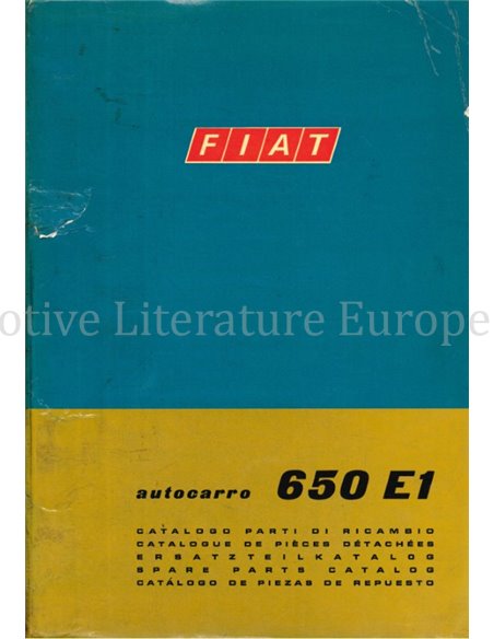 1968 FIAT 650 E1 SPARE PARTS BODYWORK CATALOG