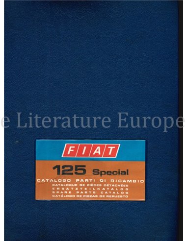 1971 FIAT 125 SPECIAL SPARE PARTS CATALOG