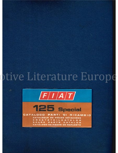 1971 FIAT 125 SPECIAL SPARE PARTS CATALOG