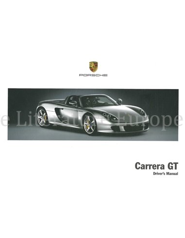 2005 PORSCHE CARRERA GT BETRIEBSANLEITUNG ENGLISCH